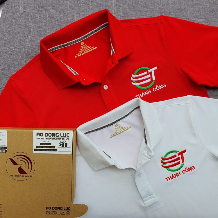 Đồng phục áo thun polo bo trơn thêu logo