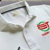 Đồng phục áo thun polo bo trơn màu trắng thêu logo