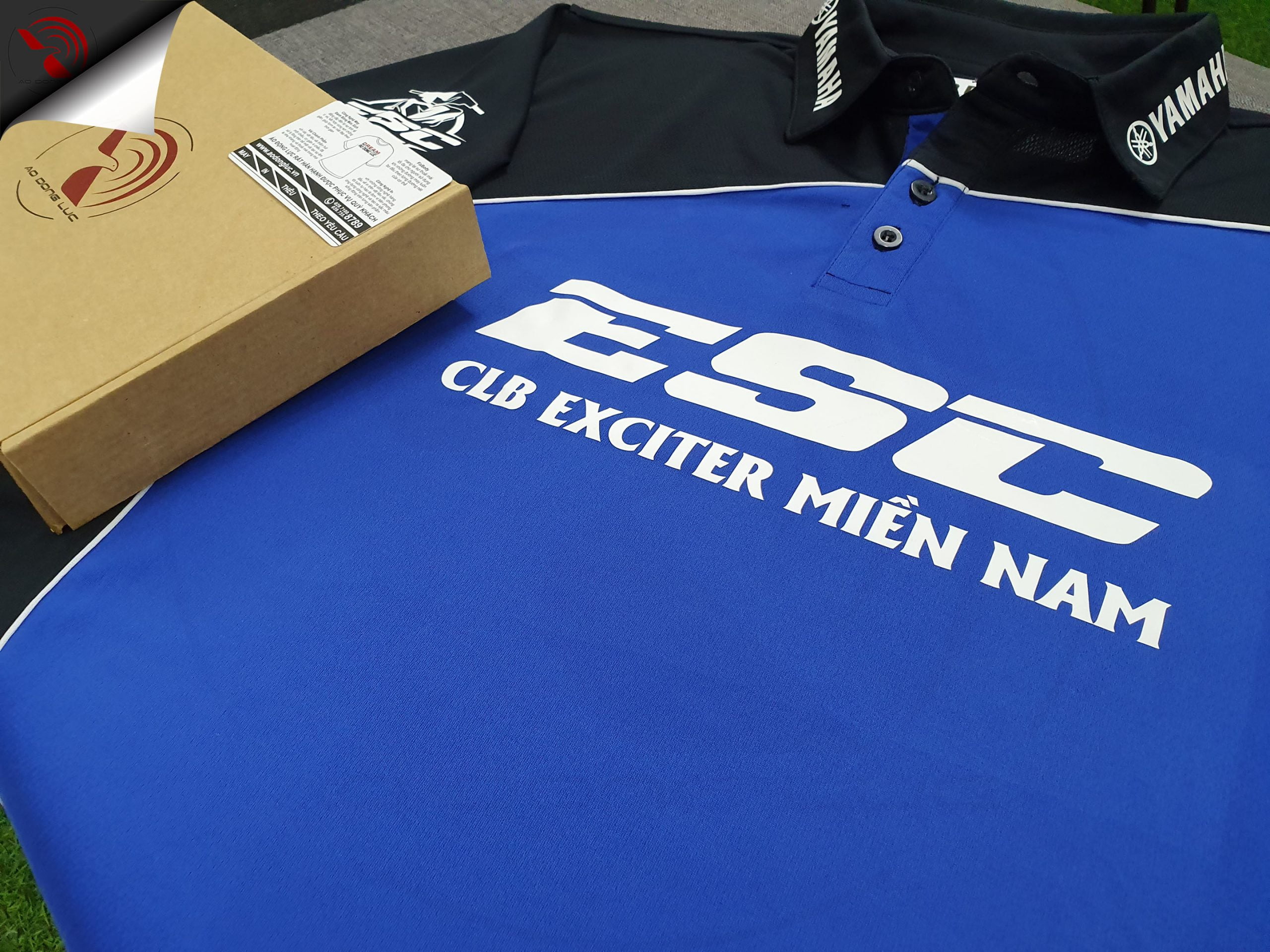 Đồng phục áo thun polo may phối vải in decal