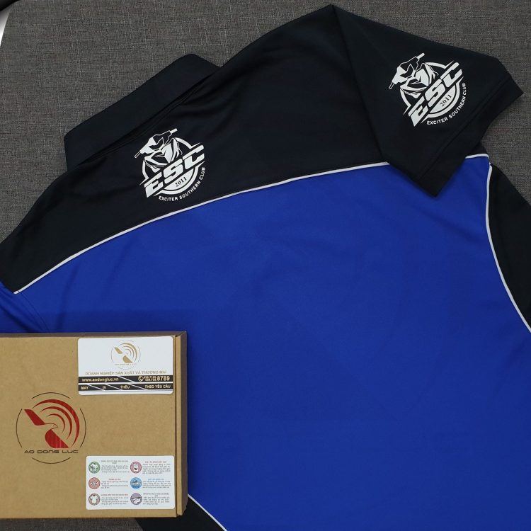 Đồng phục áo thun polo may phối vải in decal