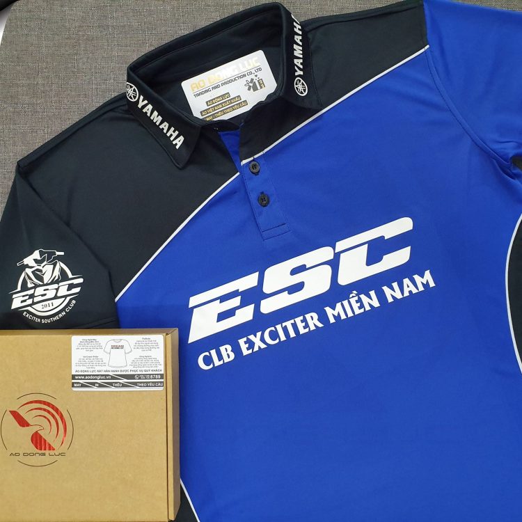 Đồng phục áo thun polo may phối vải in decal